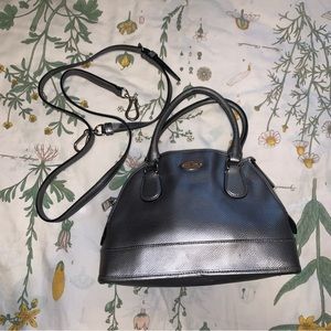 Coach Mini Cora Dome Satchel silver metallic gray